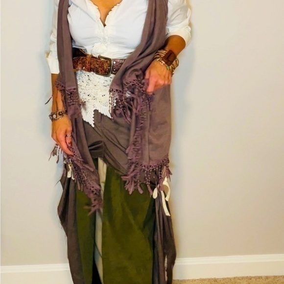 Handcrafted 4 layer upcycled/gypsy/pirate/medieval renaissance skirt bottom M/L - Picture 14 of 15